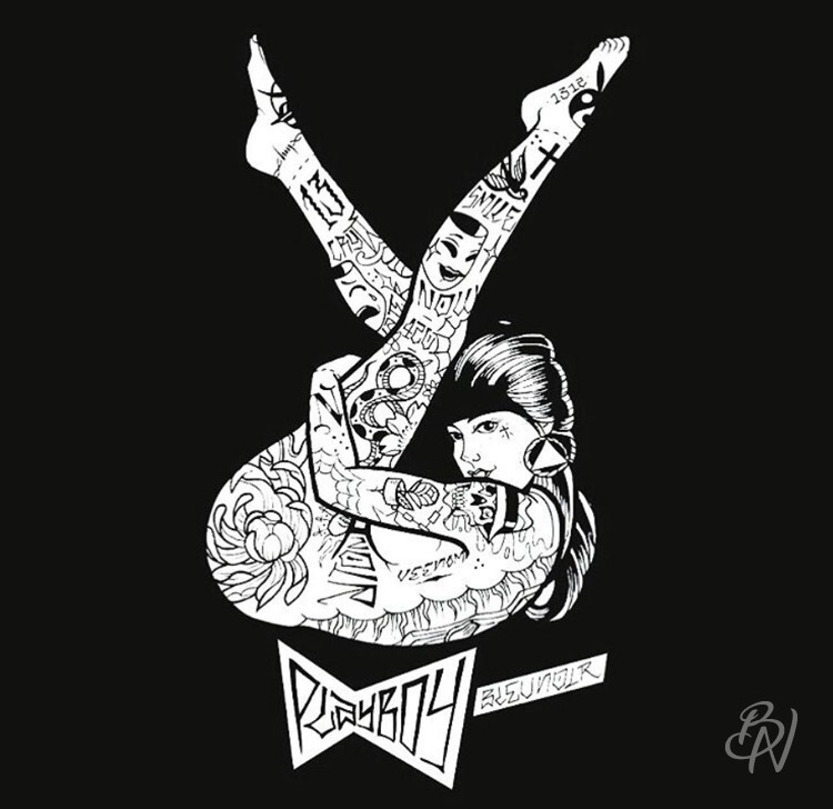 Bleu noir playboy tattoo artshop paris abbesses