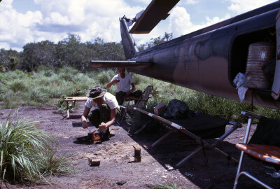 UH 1 P USAF crew at Thieu Atar c1970